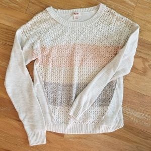 Cream/Pink/Gray Sweater